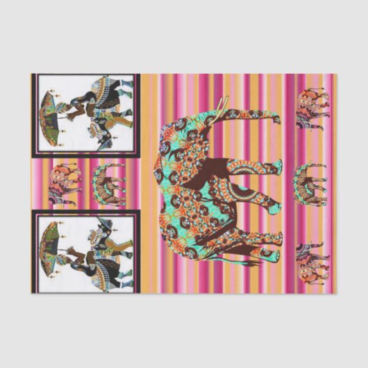 Tissue Paper African Women Elephant Seidenpapier (Vorderseite)