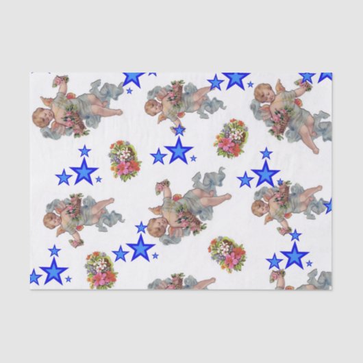Tissue Paper Angel Blue Stars Seidenpapier