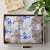 Tissue Paper Angel Blue Stars Seidenpapier