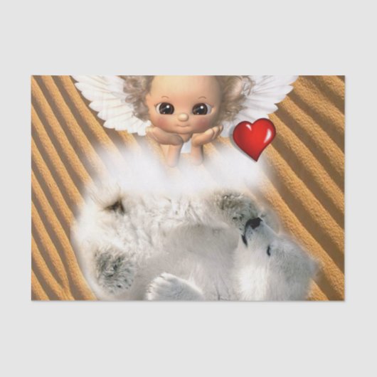 Tissue Paper Angel Polar Bear Seidenpapier (Vorderseite)