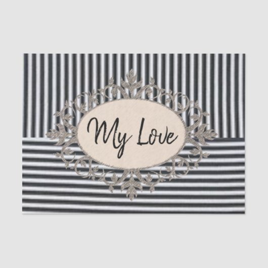 Tissue Paper Beach Black Stripes Seidenpapier (Vorderseite)