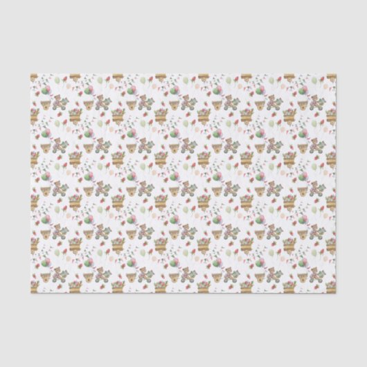 Tissue Paper - Bears, Balloons & Berries Pattern Seidenpapier (Vorderseite)