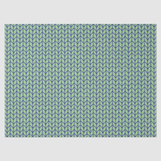 Tissue Paper BLAUE GREEN STRICK Seidenpapier (Vorderseite)