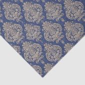 Tissue Paper (Blaue und goldene Damaskus) Seidenpapier (Detail)