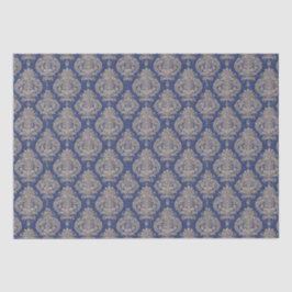 Tissue Paper (Blaue und goldene Damaskus) Seidenpapier