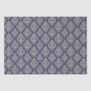 Tissue Paper (Blaue und goldene Damaskus) Seidenpapier