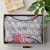 Tissue Paper Blue Baseball Happy Birthday  Seidenpapier (Geschenk)