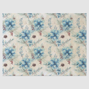 Tissue Paper Blue Christmas Blume Seidenpapier