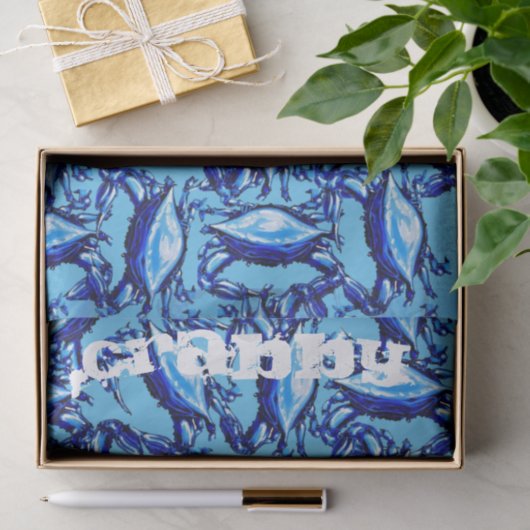 Tissue Paper Blue Crabs Seidenpapier (Geschenk)