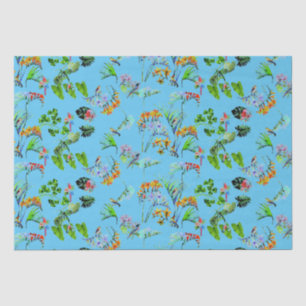 Tissue Paper Blue Tropical Paradise Seidenpapier