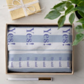 Tissue Paper Blue & White Stripe He said Yes! Seidenpapier (Geschenk)