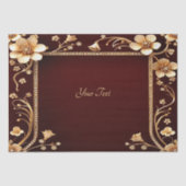 Tissue Paper Burgundy Golden Blume Seidenpapier (Vorderseite)