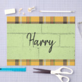 Tissue Paper Burnt Orange Kariert Green Seidenpapier (Handwerk)