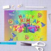 Tissue Paper Colorful Happy Birthday Seidenpapier (Handwerk)