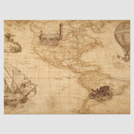 Tissue Paper Decoupage - Vintag Map USA Seidenpapier