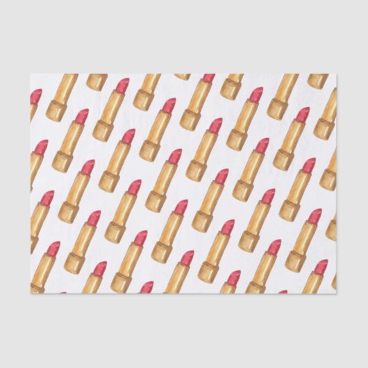 Tissue Paper des roten Lipsticks des Aquarellfarbe Seidenpapier (Vorderseite)