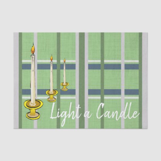 Tissue Paper Green Kariert Candles Seidenpapier (Vorderseite)