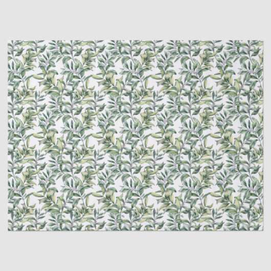 Tissue Paper "Green Tropical Foliage Blätter" Seidenpapier (Vorderseite)