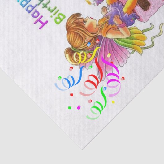 Tissue Paper Happy Birthday Fairy Seidenpapier (Ausschnitt)