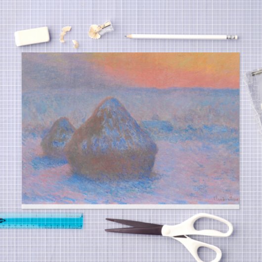 Tissue Paper HAYSTACK IN SNOW MONET Seidenpapier (Handwerk)