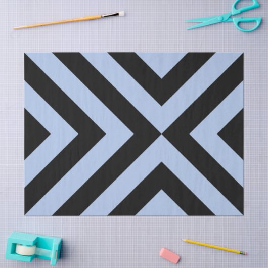 Tissue Paper Light Blue and Black Chevrons Seidenpapier (Basteln)