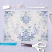 Tissue Paper Light Blue Damask Seidenpapier (Handwerk)