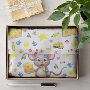 Tissue Paper Maus Käse Gelbe Sterne Lastwagen Katz Seidenpapier