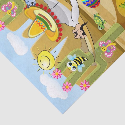 Tissue Paper Mexican Man Donkey Bumblebee Seidenpapier (Ausschnitt)