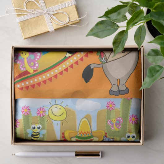 Tissue Paper Mexican Man Donkey Bumblebee Seidenpapier (Geschenk)