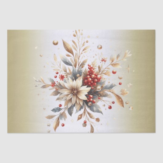Tissue Paper Moderne Holiday Blume Seidenpapier (Vorderseite)