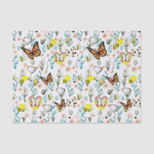 Tissue Paper Mother's Day Butterfly Bees Seidenpapier (Vorderseite)