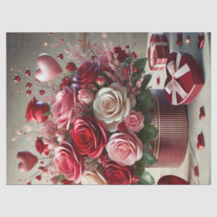 Tissue Paper of Beautiful Rosen Floral Valentines' Seidenpapier