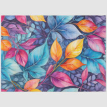 Tissue Paper of Colorful Botanic Art