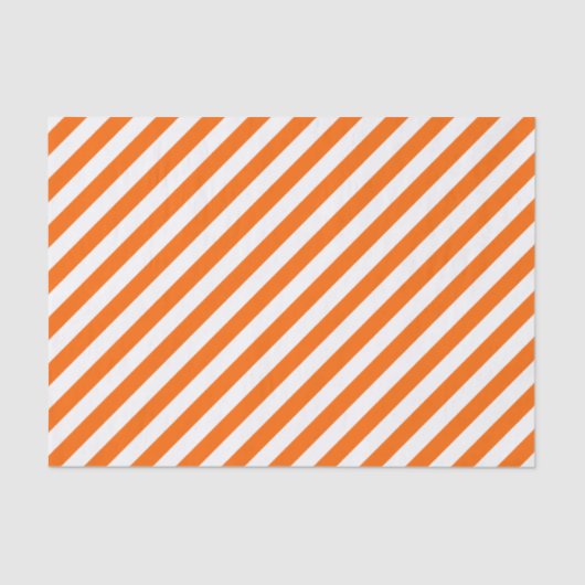 Tissue Paper Orange Diagonal Stripes Seidenpapier (Vorderseite)