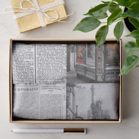 Tissue Paper Paris France Newspapier Seidenpapier (Geschenk)