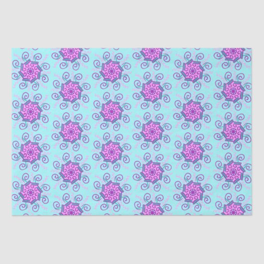 Tissue Paper Pink and Minze mandelas Seidenpapier (Vorderseite)