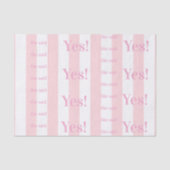 Tissue Paper Pink & White Stripe She said Yes! Seidenpapier (Vorderseite)