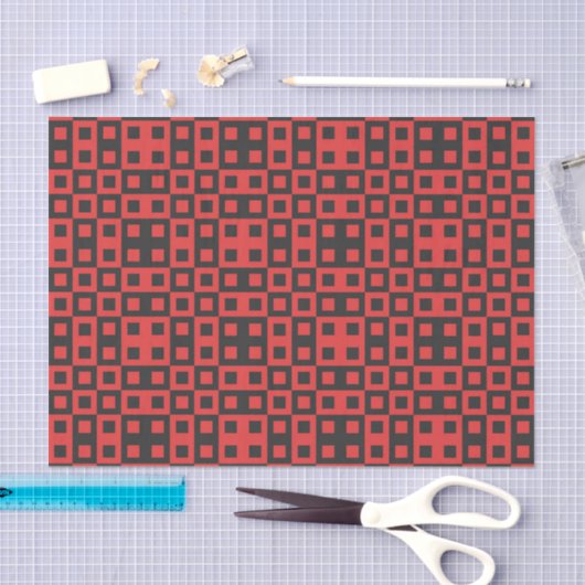 Tissue Paper PSYCHEDELIC BLACK AND RED Seidenpapier (Handwerk)