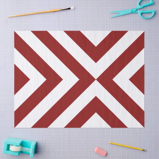 Tissue Paper "Red and White Chevrons" Seidenpapier (Basteln)