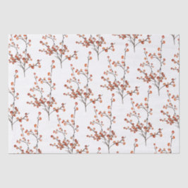 Tissue Paper Red Ilex Berry Branches Seidenpapier