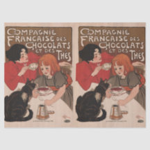 Tissue Paper-Retro-Schokolade-Werbeplakat