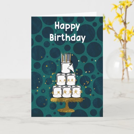 Tissue Paper Roll Cake, humorvoll Karte (Gelbe Blume)