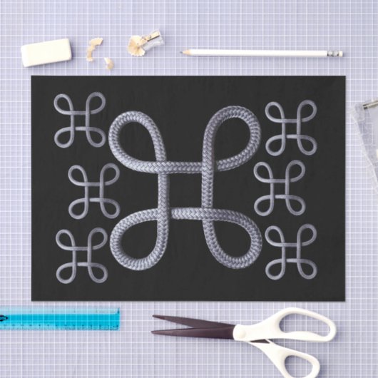 Tissue Paper Rope Black Silver Seidenpapier (Handwerk)