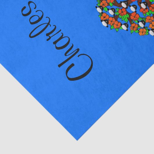 Tissue Paper Sheep Tree Blue Seidenpapier (Ausschnitt)