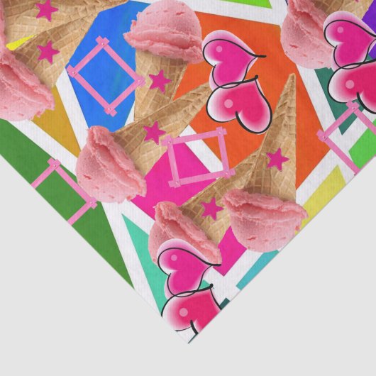 Tissue Paper Strawberry Ice Creme Abstrakt Seidenpapier (Ausschnitt)