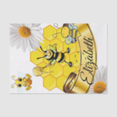 Tissue Paper Stripes Bumblebee White Daisy Seidenpapier (Vorderseite)
