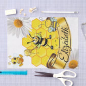Tissue Paper Stripes Bumblebee White Daisy Seidenpapier (Handwerk)