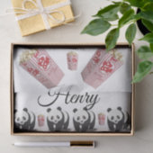Tissue Paper Stripes Panda Bear Popcorn Seidenpapier (Geschenk)
