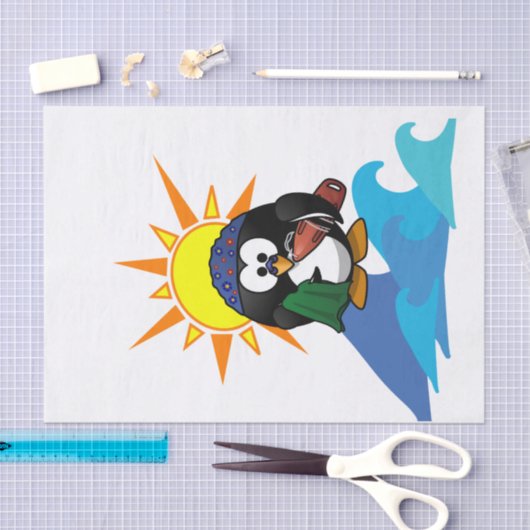 Tissue Paper Surfer Penguin Seidenpapier (Handwerk)