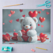 Tissue Paper Teddy with a Heart  Seidenpapier (Basteln)